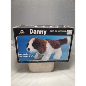 NIB 1983 Vintage Alps DANNY the St Bernard Dog Toy in Box